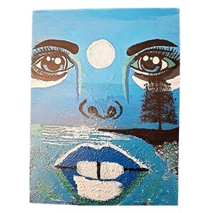 ✨️"Ocean Eyes" Megan Phoenix Original! Abstract Portrait Landscape Combo!